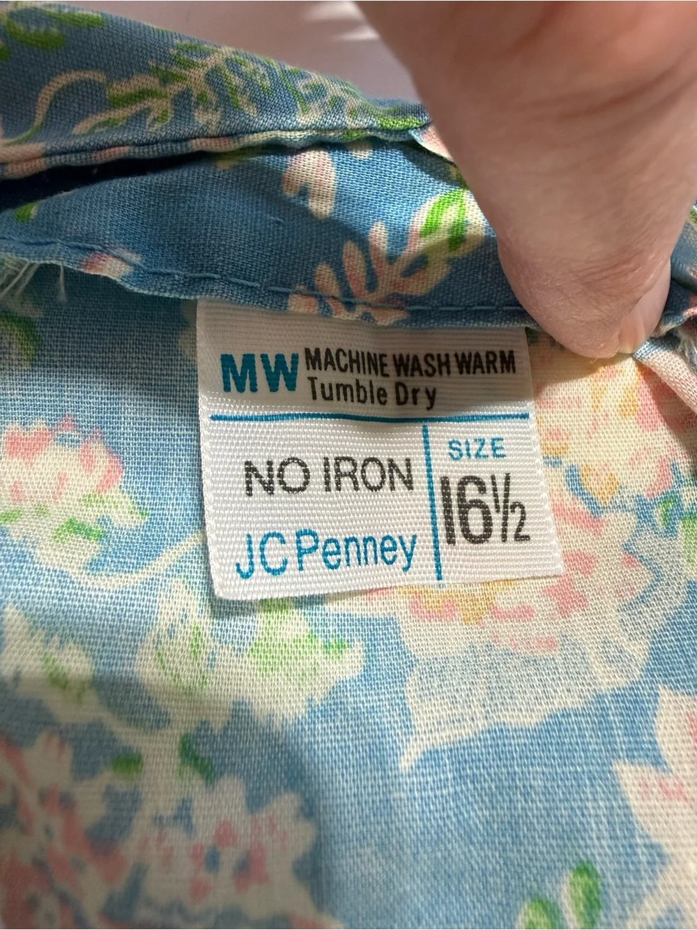 VTG‎ 70s JCPenney Floral Prairie Pinafore Dress Girls Size 16.5 No Iron Blue